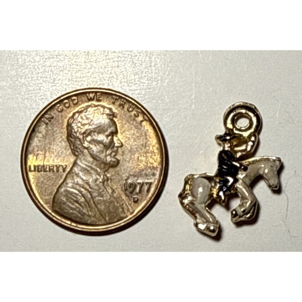Vintage Metal Equestrian Horse Rider‎ Cracker Jack Charm 1C